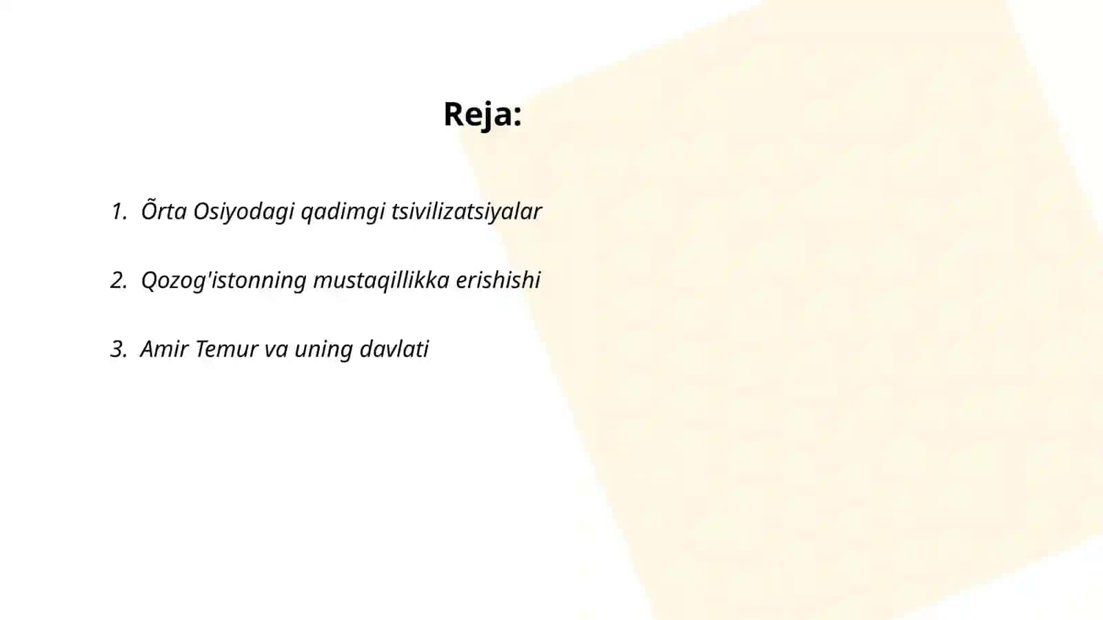 Õrta Osiyo va Qozog'iston xalqlari 2