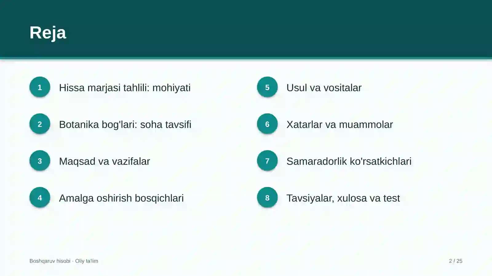 Botanika bog'larida hissa marjasini tahlil qilish 2