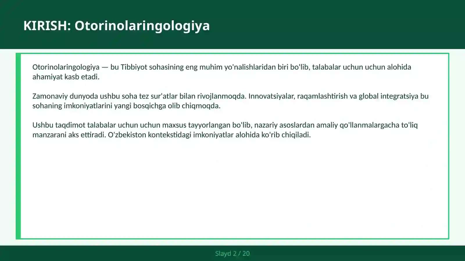 OTORINOLARINGOLOGIYA 2