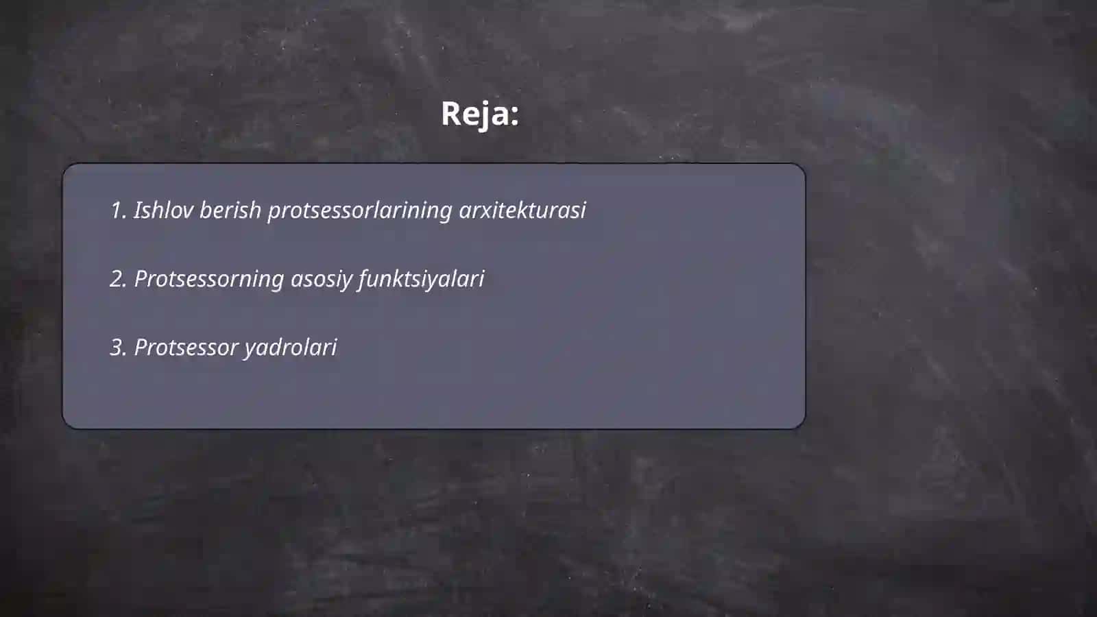 Ishlov berish protsessorlari 2