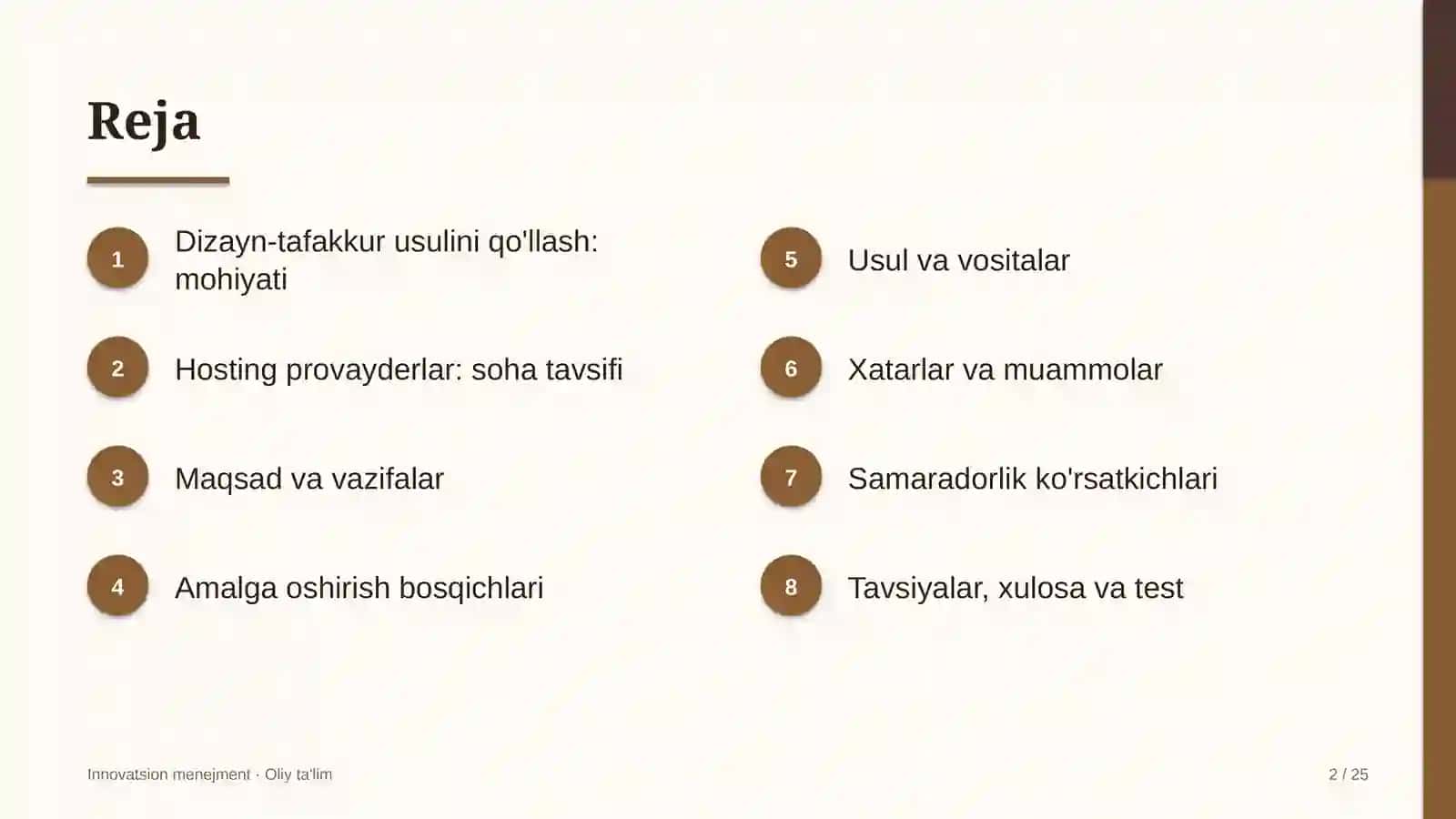 Hosting provayderlarida dizayn-tafakkur usulini qo'llash 2
