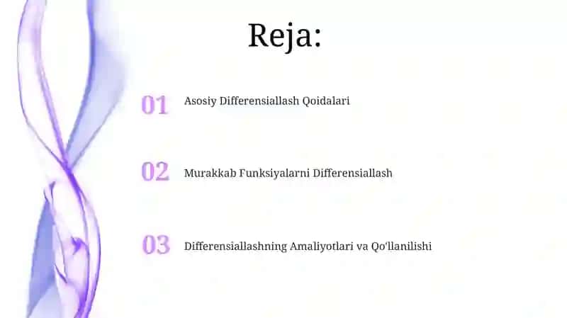 Differensiallash qoidalari 2