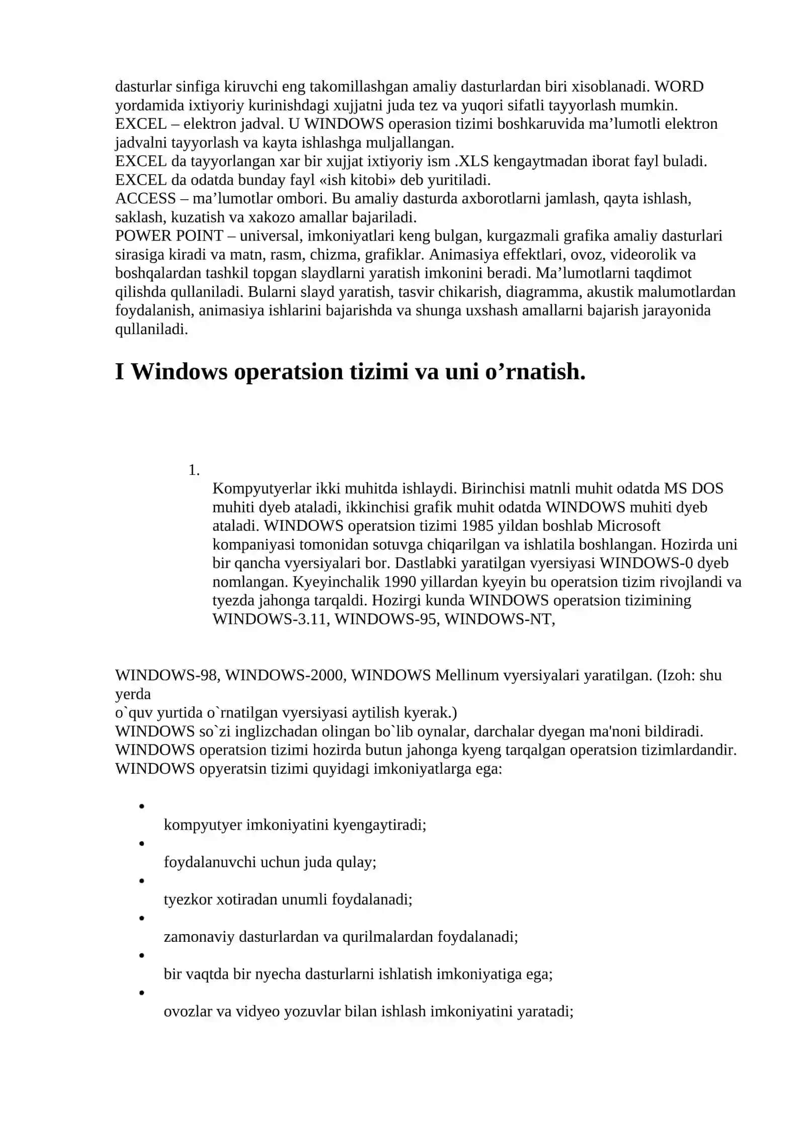 Axborot texnologiyalariga kirish fanidan 23-161s 2