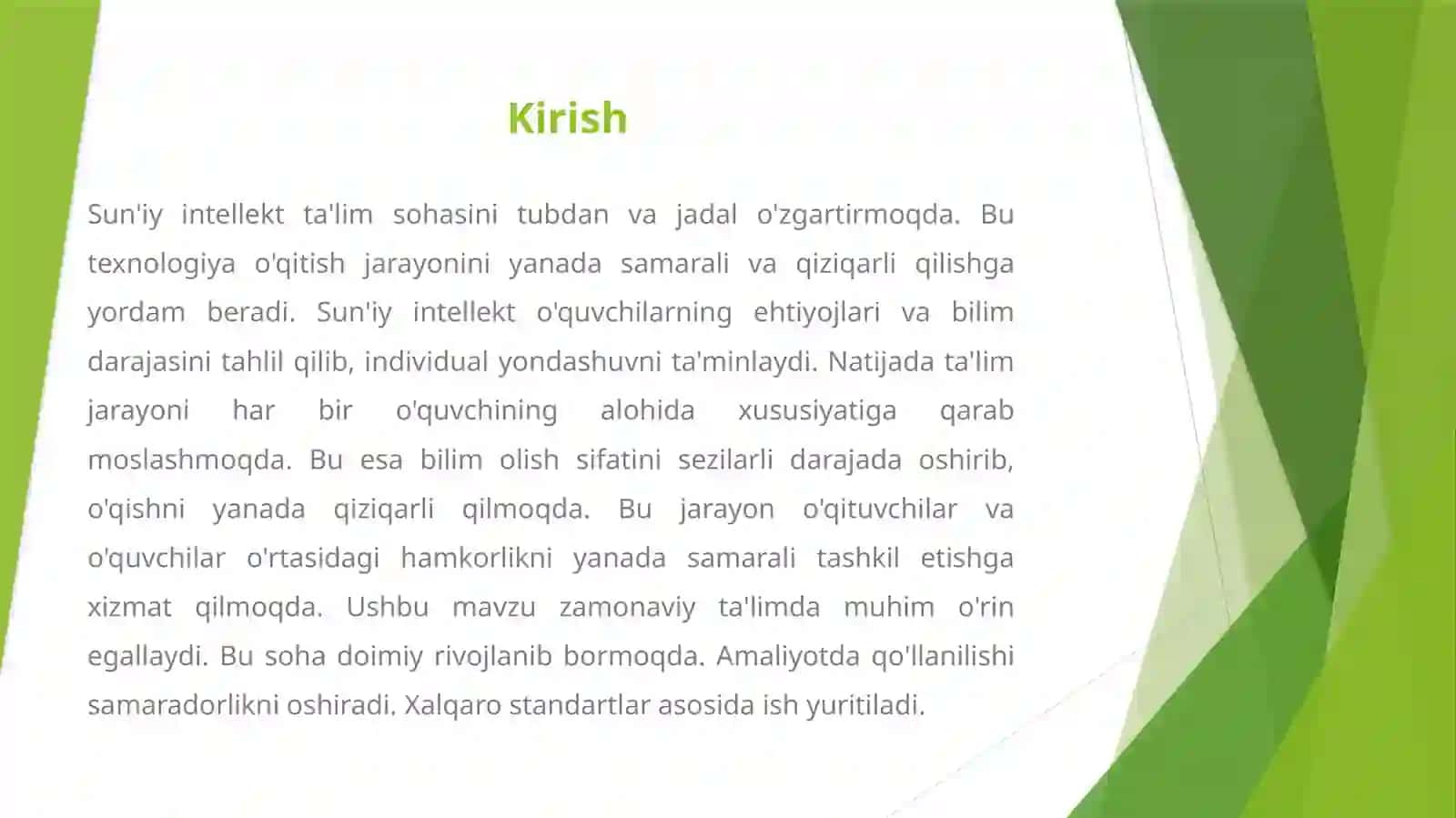 SUN'IY INTELLEKTDAN TA'LIM JARAYONIDA FOYDALANISH BAJARDI 2