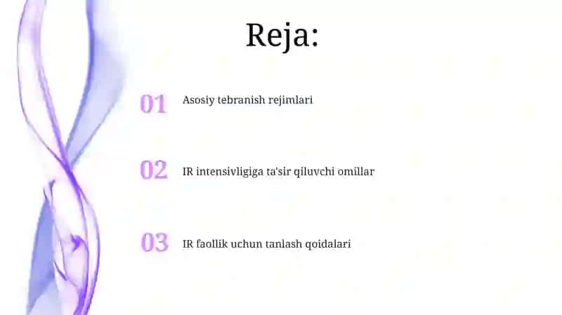 Infraqizil-spektroskopiyada tanlash qoidalari 2