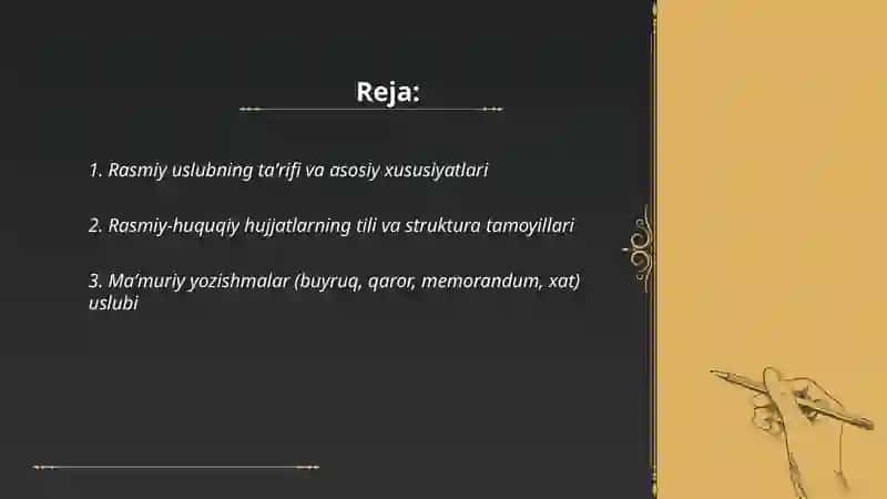 Nutq uslublari rasmiy uslub 2