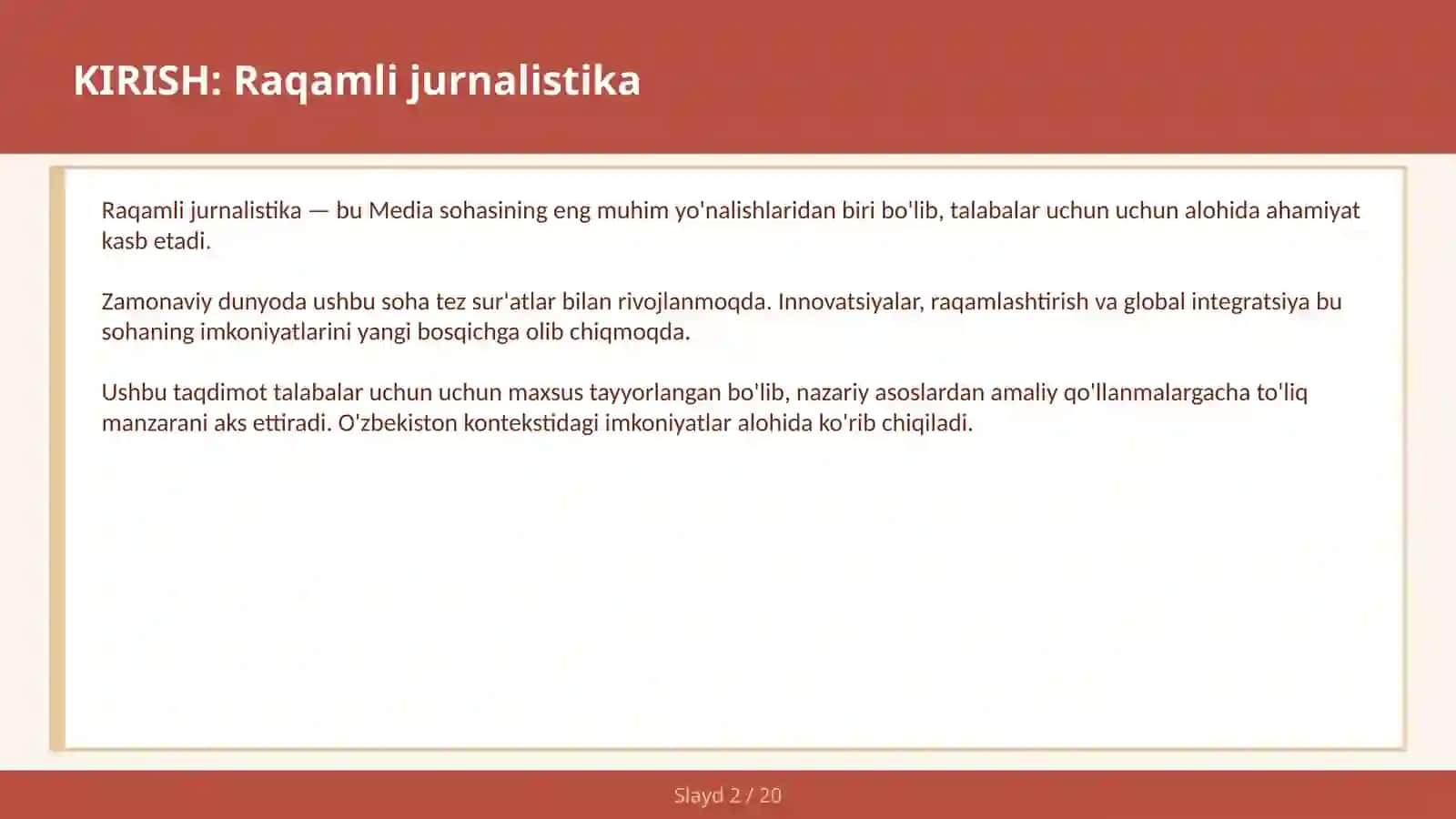 Raqamli jurnalistika 2