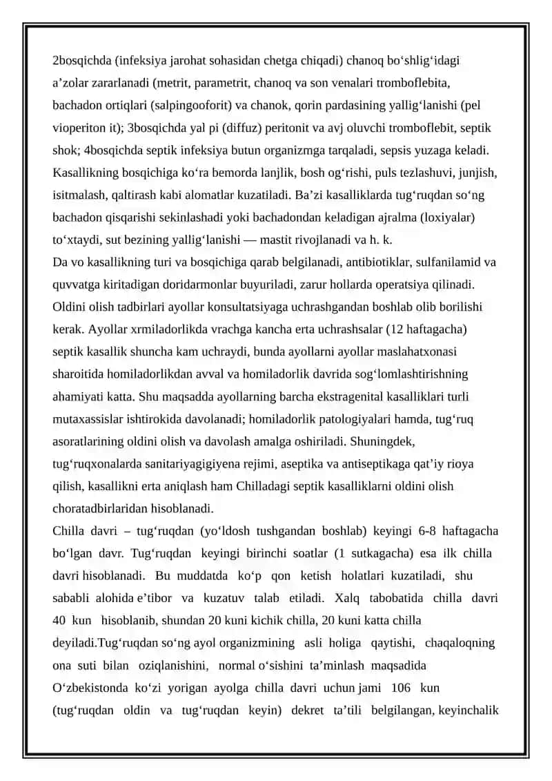CHILLA DAVRI INFEKSIYALARI 2