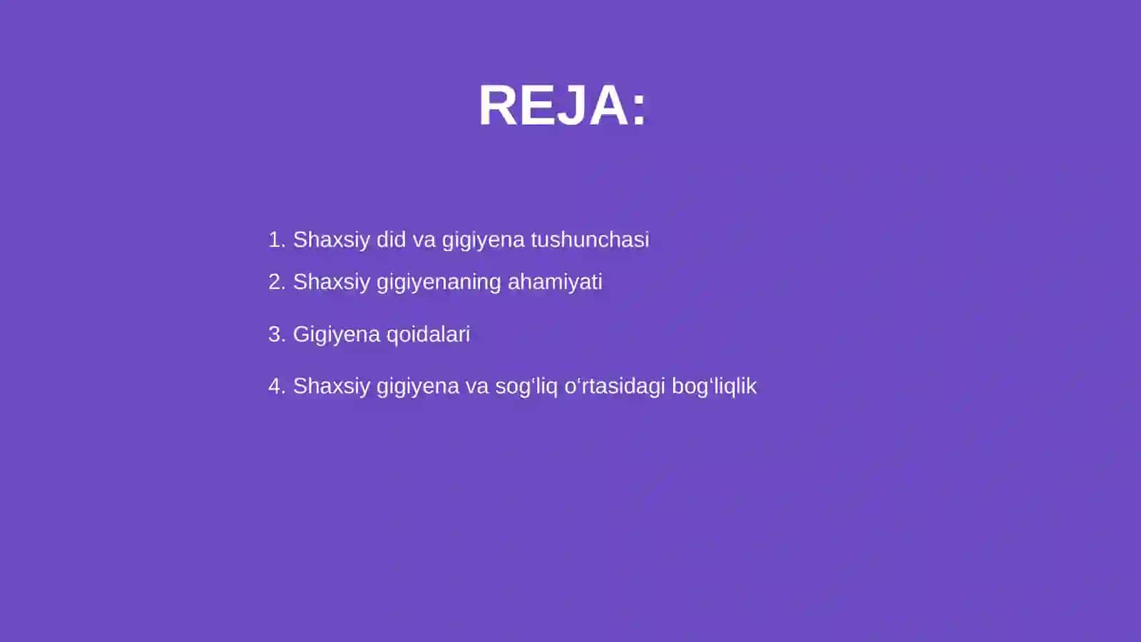 Shaxsiy did va gigiyena 2