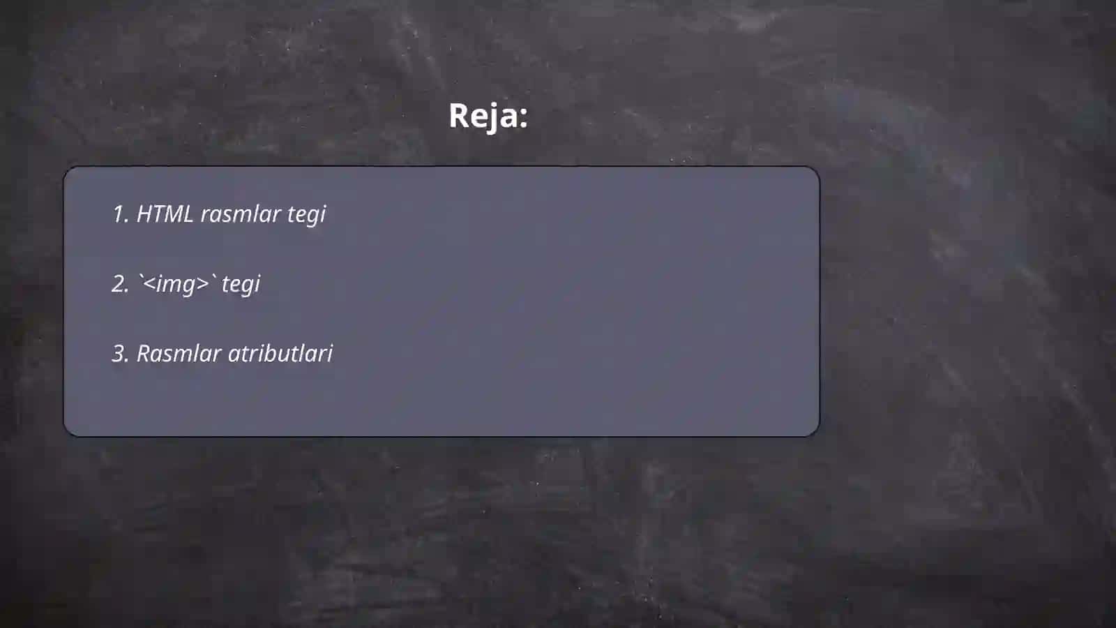 HTML tilida rasmlar hosil qilish teglari 2