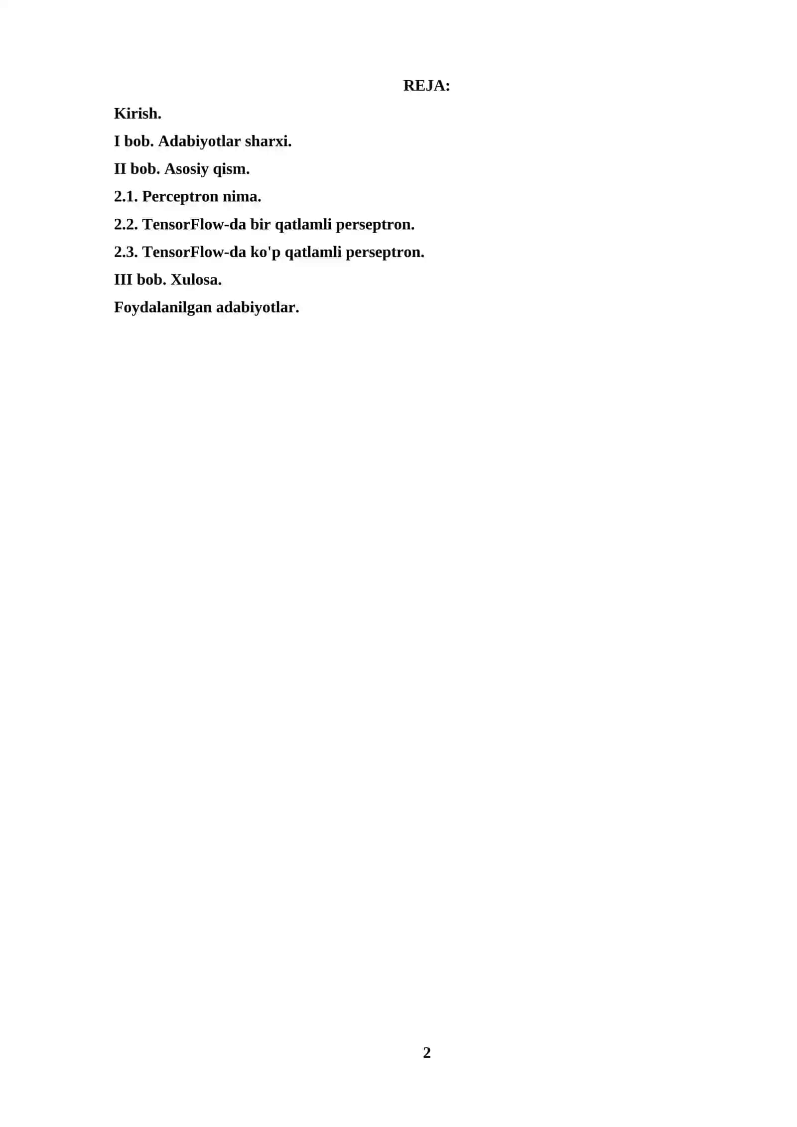 BIR QAVATLI PERSEPTRON 2
