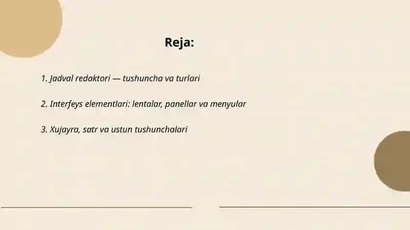 Jadval redaktorlari 2