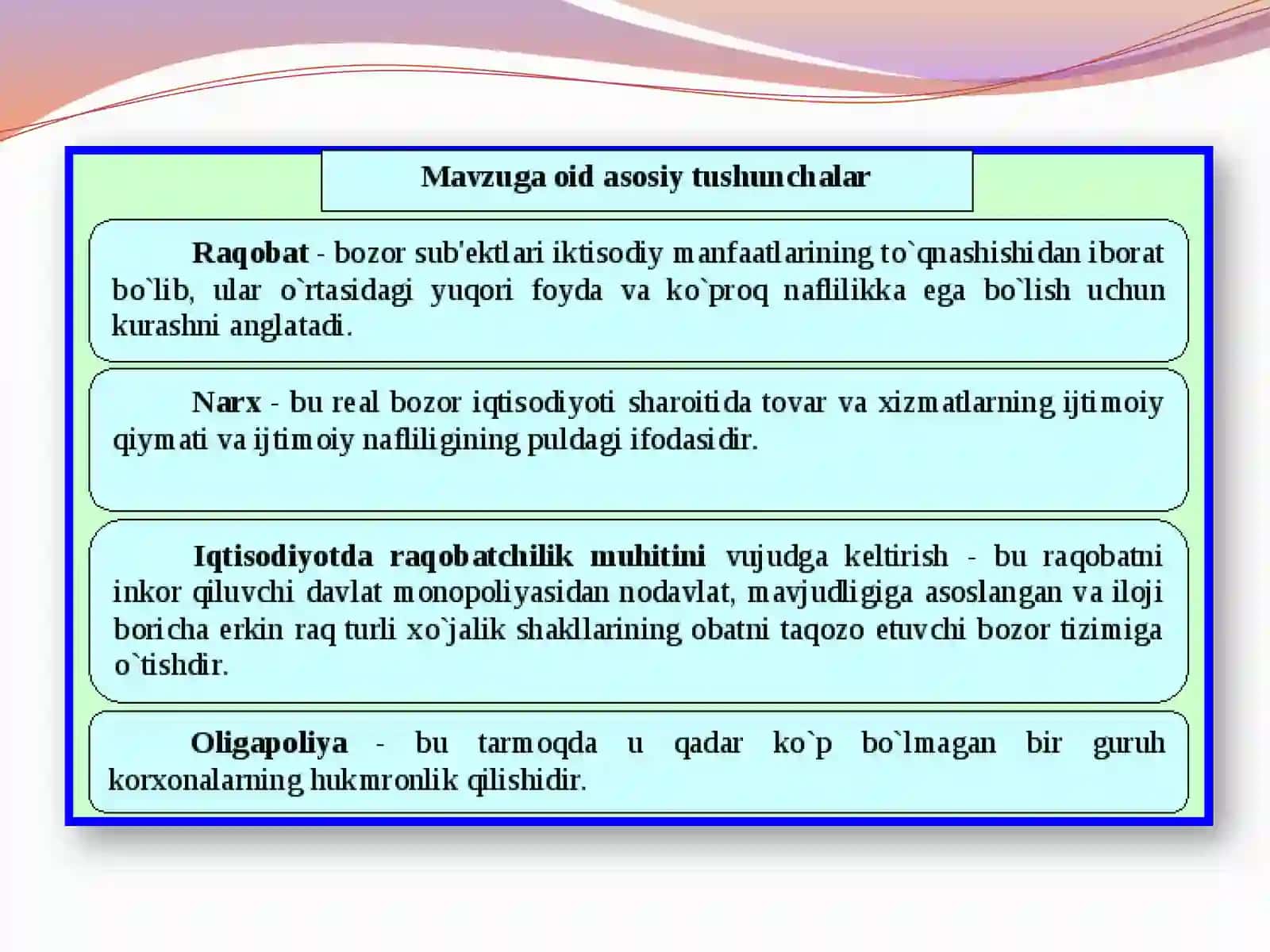 Raqobat va bozorlar 2
