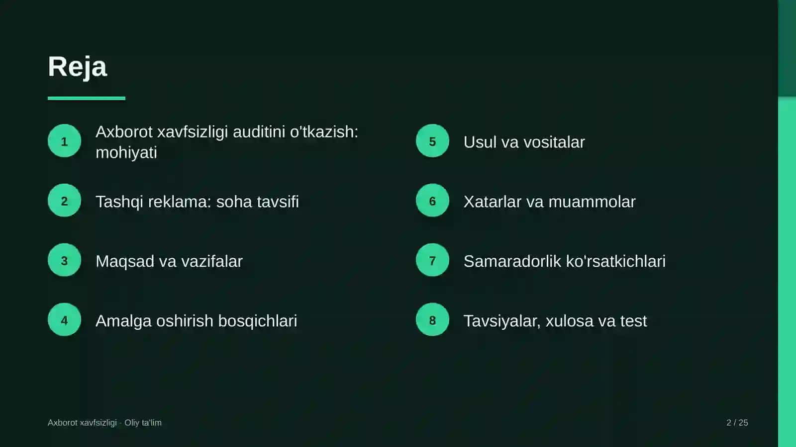 tashqi reklama sohasida axborot xavfsizligi auditini o'tkazish 3151 2