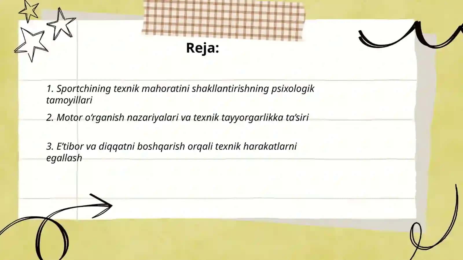 Sportchining texnik tayyorlashning psixologik asoslari 2
