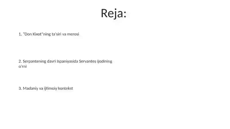 Servantes ijodining oʻrni 2