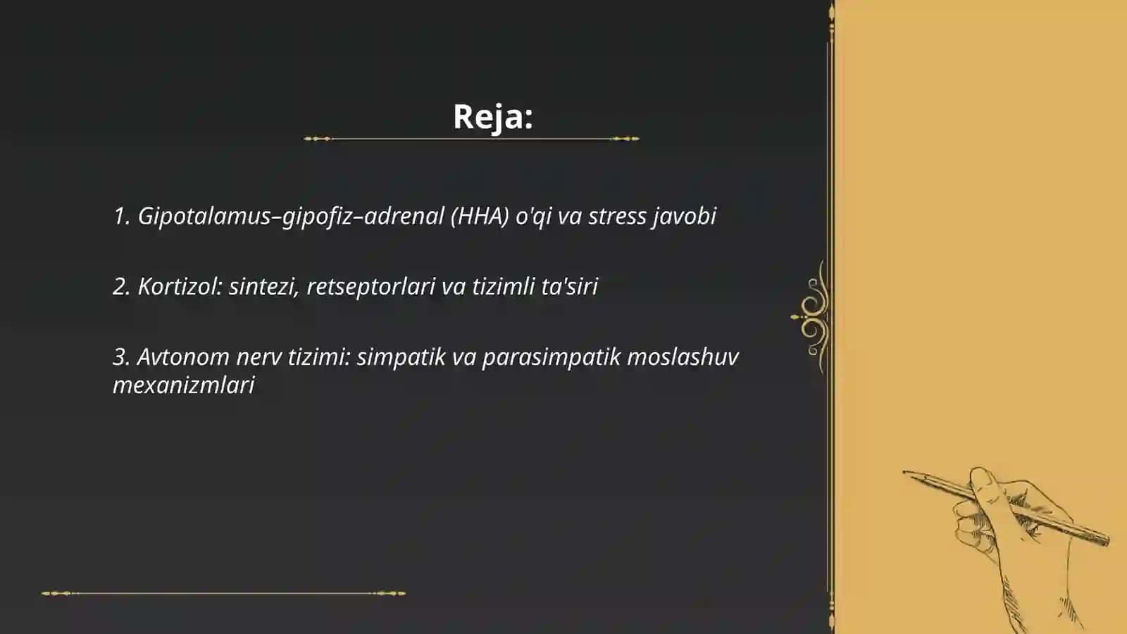 Stressga chidamlilik va moslashuvning fiziologik mexanizmlari 2