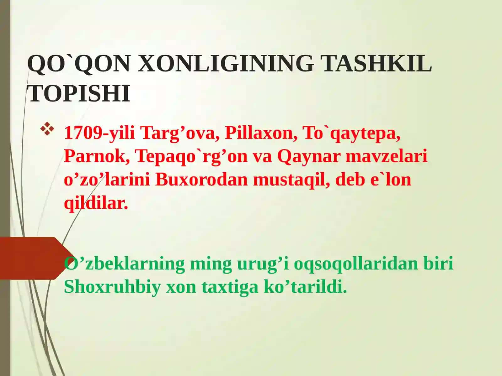 QO`QON XONLIGINING TASHKIL TOPISHI 2