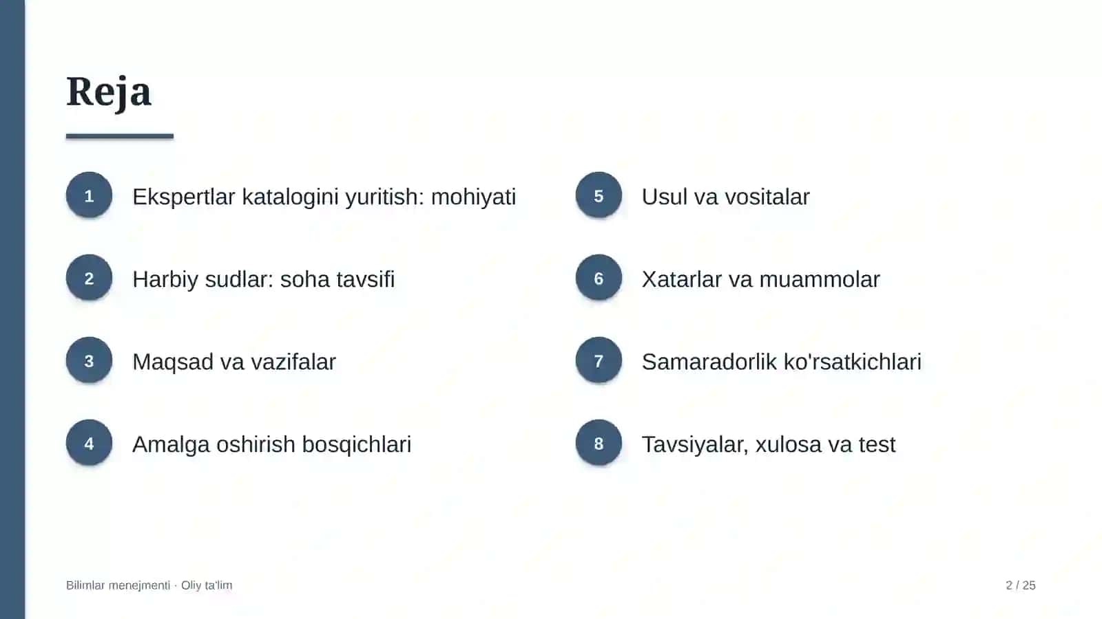 Harbiy sudlarda ekspertlar katalogini yuritish 2