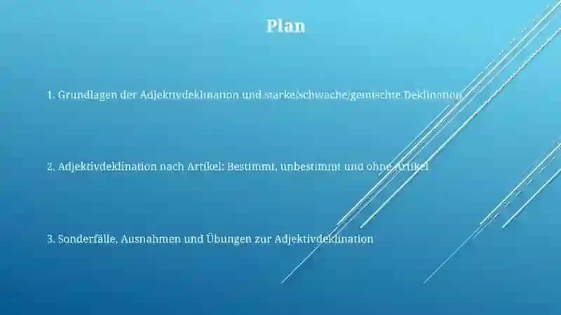 Variation der Adjektive in Übereinstimmung 2