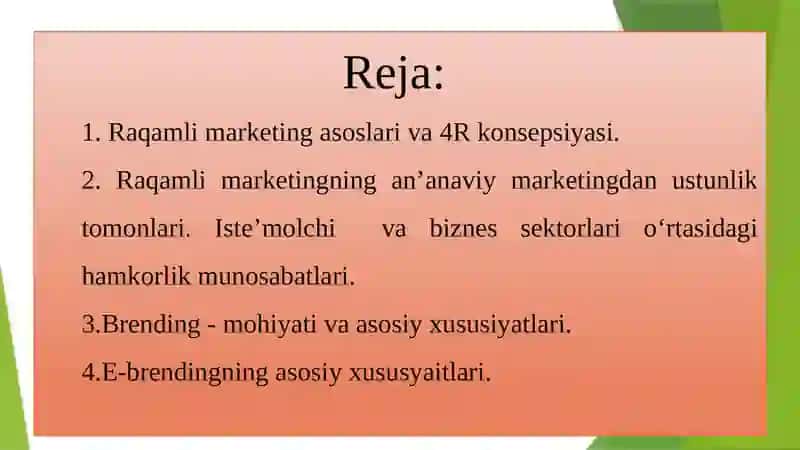 Raqamli Marketing, E-Branding 2