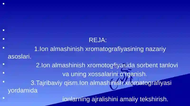 Ion Almashinish Xromatografiyasi 2