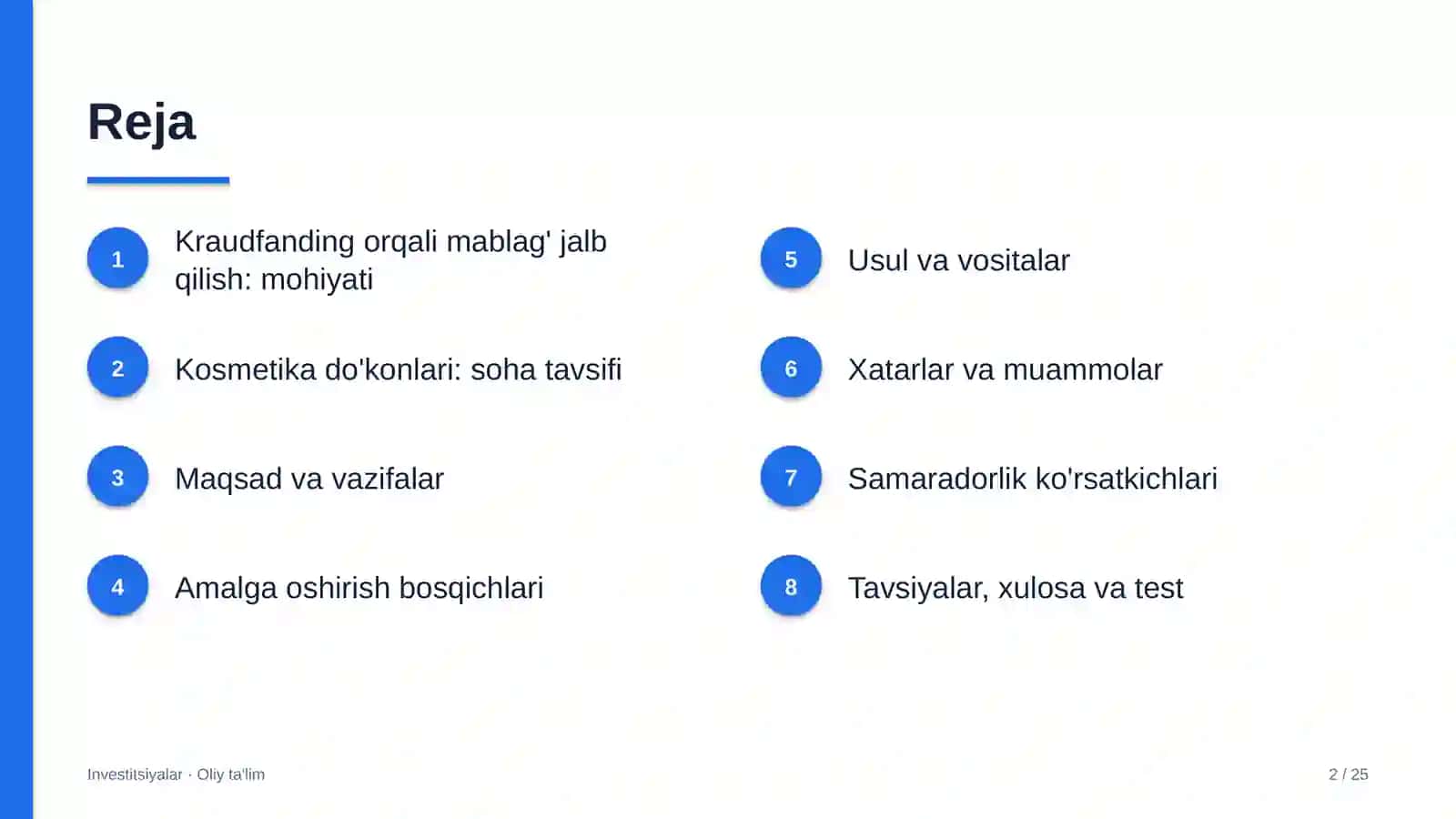 Kosmetika do'konlarida kraudfanding orqali mablag' jalb qilish 2