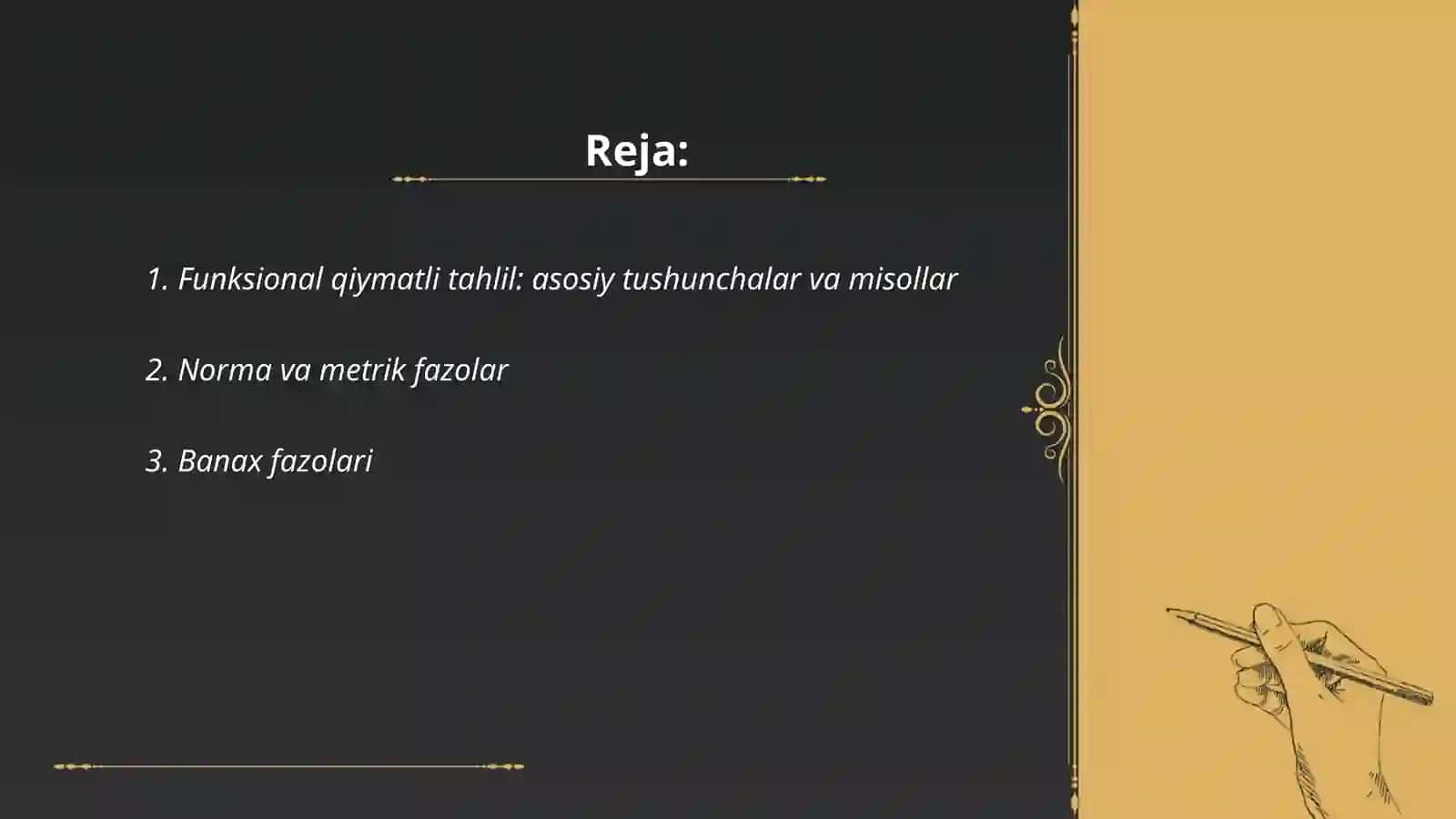 Funksional qiymatli tahlil 2