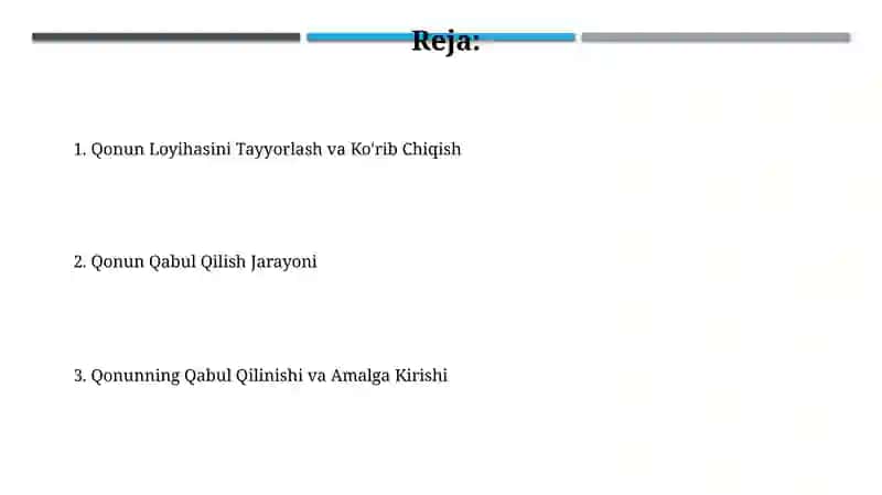 Qonun qabul qilish jarayoni 2