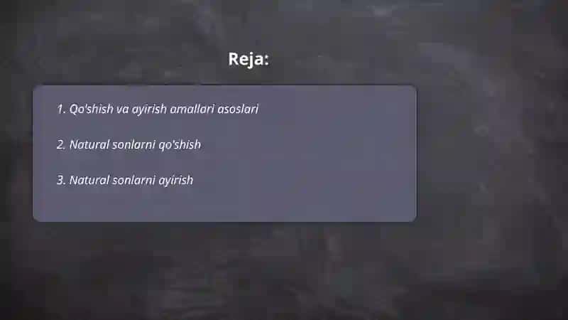 Qo'shish va ayirish amallari 2