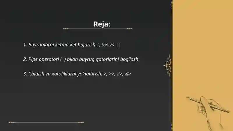 Vipolnit buyruqlar qatorini qoʻlash 2