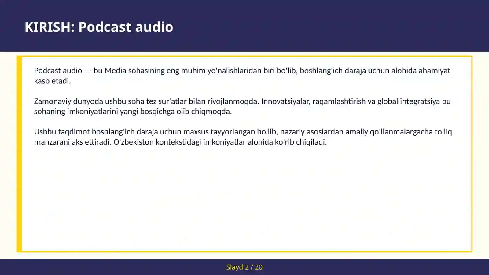 Podcast audio 2