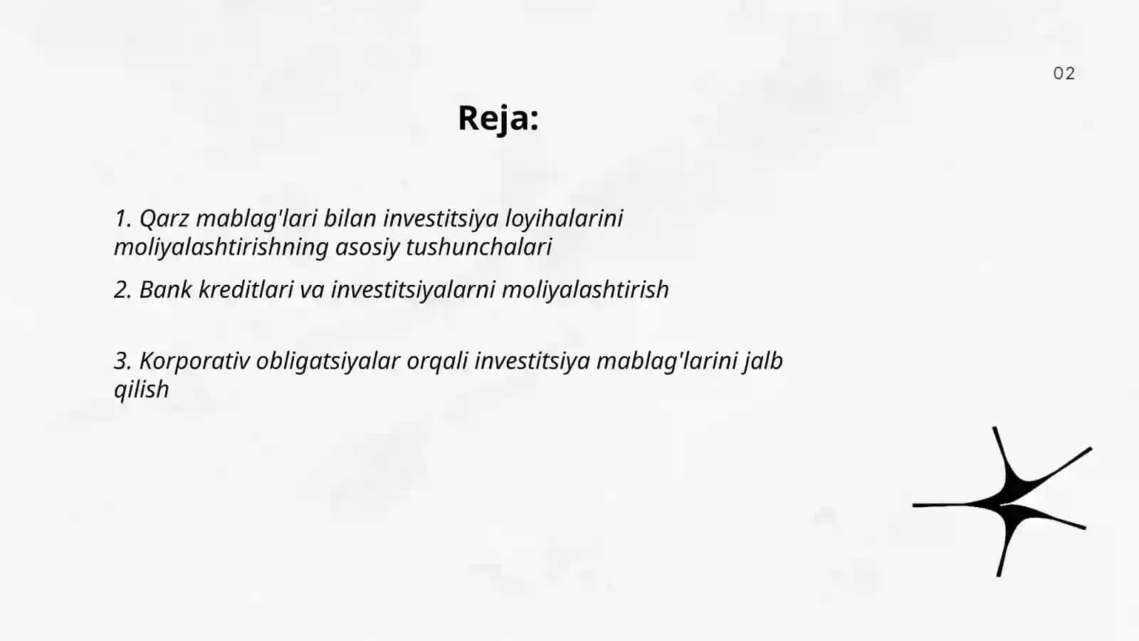 Investitsiya faoliyatini qarz mablag'lari bilan moliyalashtirish 2