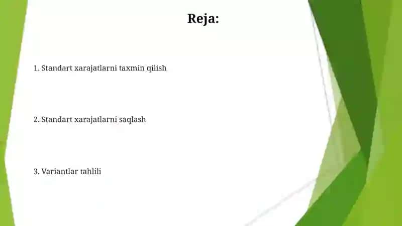 Mahsulot Tannarxini Kalkulyatsiya Qilishning Standart Kost Usuli 2