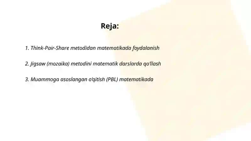 Think-Pair-Share metodidan matematikada foydalanish 2