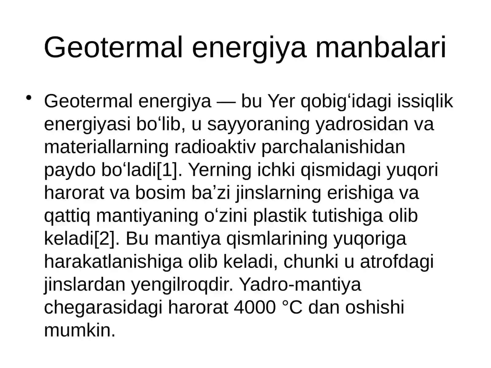 Geotermal energiya manbalari 2