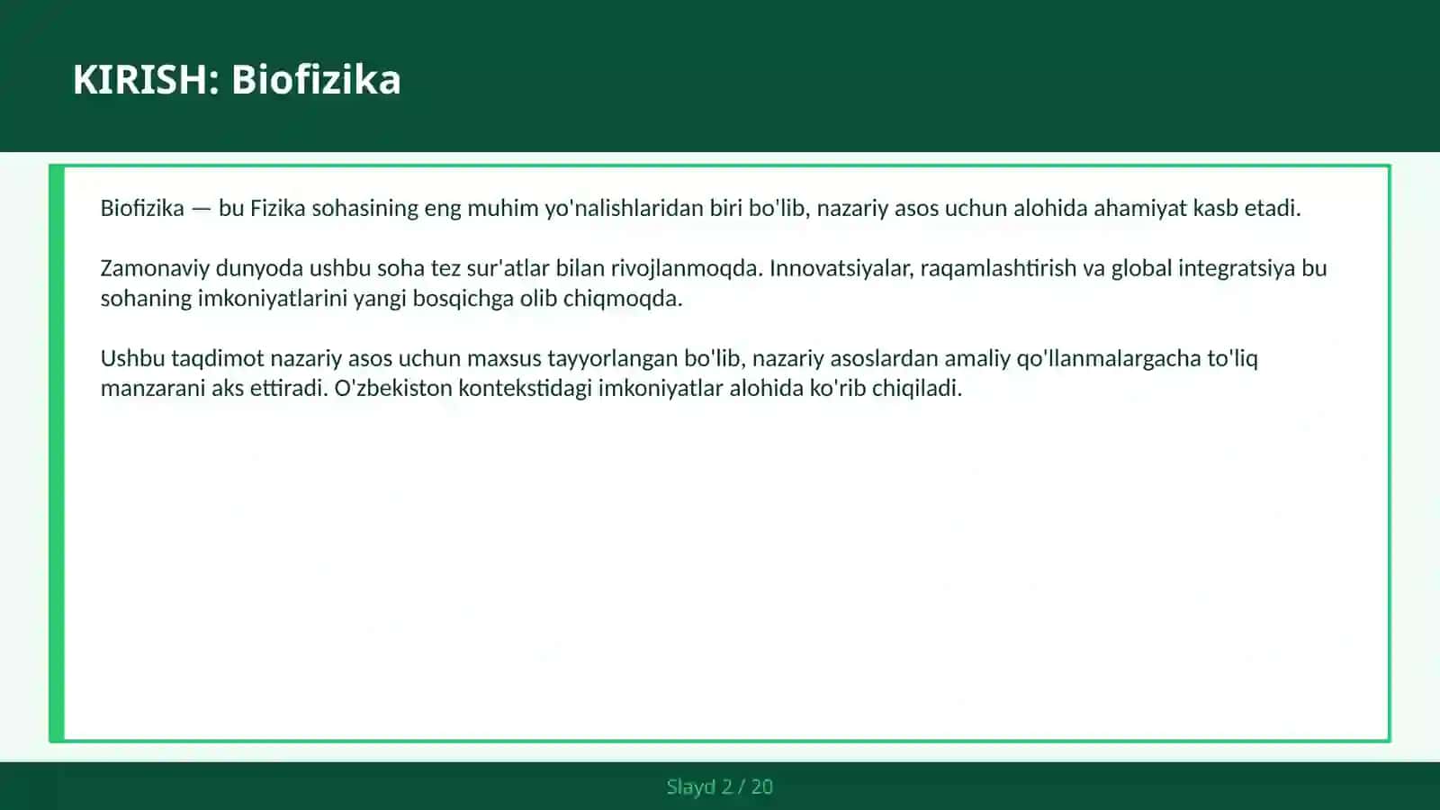 BIOFIZIKA 2