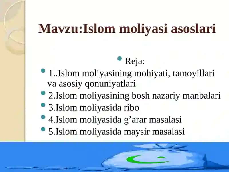 Islom moliyasi asoslari 2