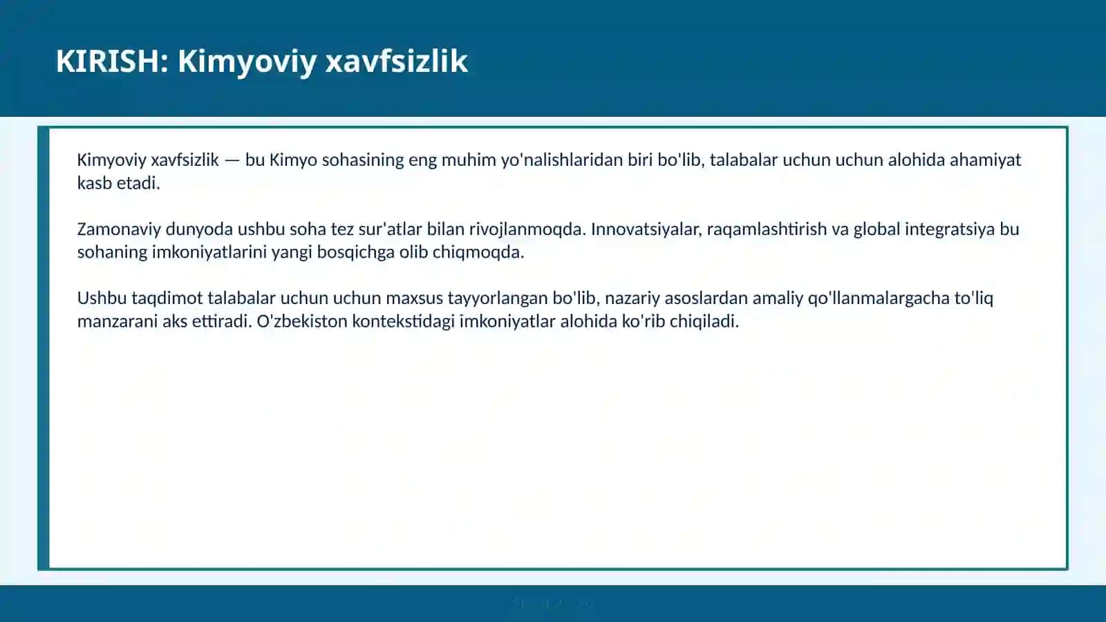 Kimyoviy xavfsizlik 2