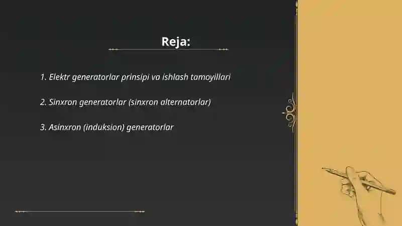 Elektr generatorlar 2
