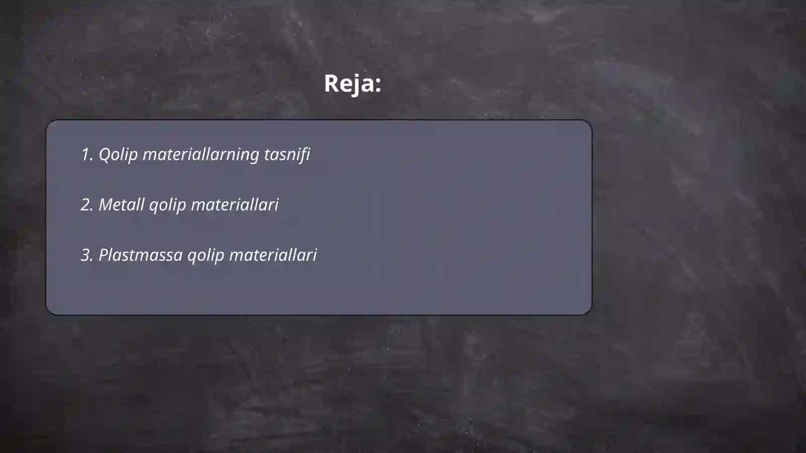 Qolip materiallar 2