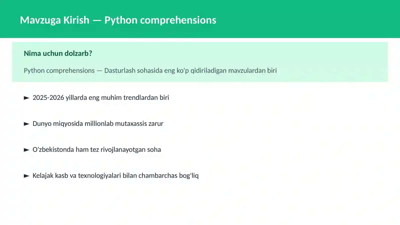 Python comprehensions 2