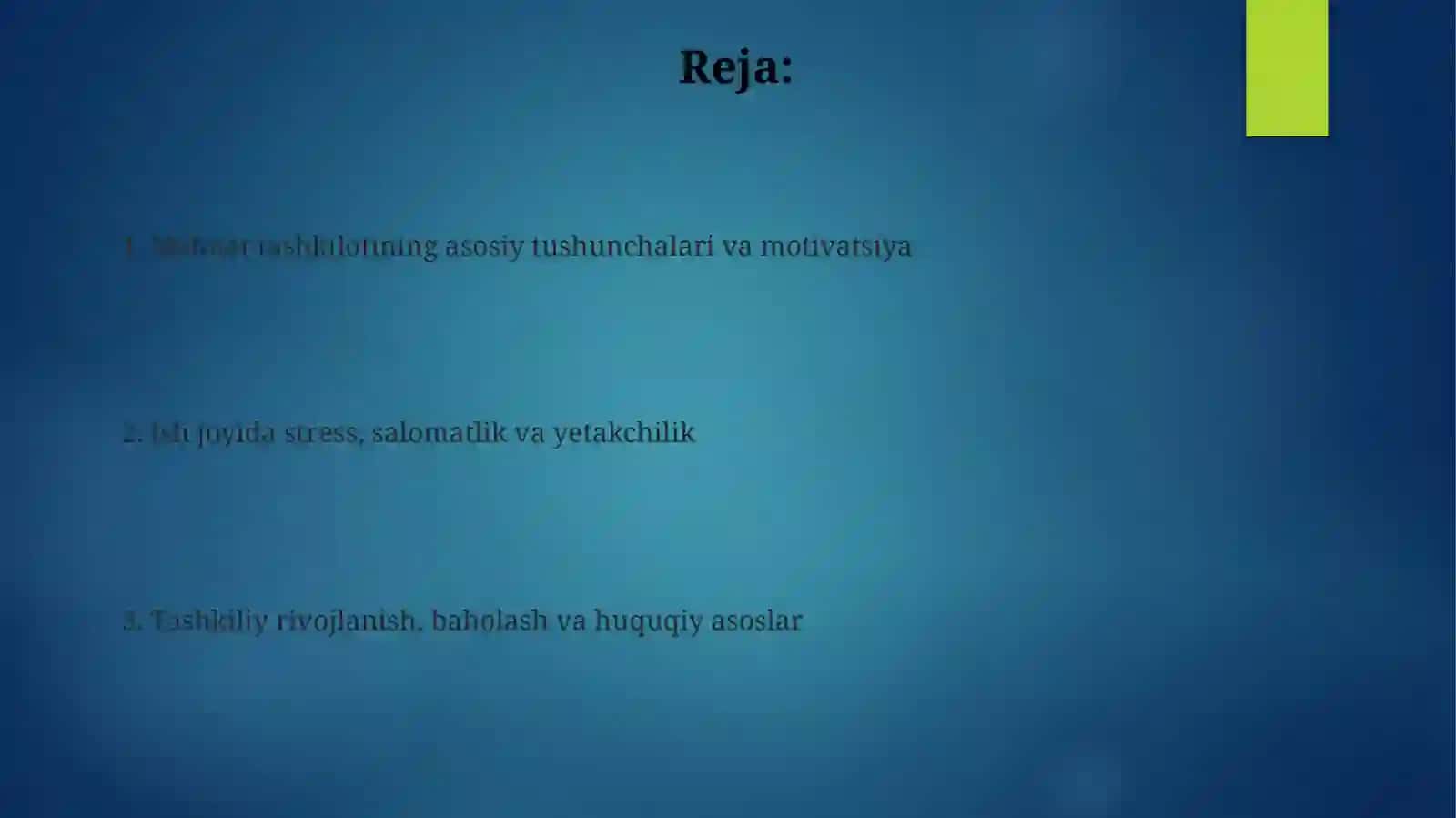 Mehnat tashkilotining psixologiyasi 2