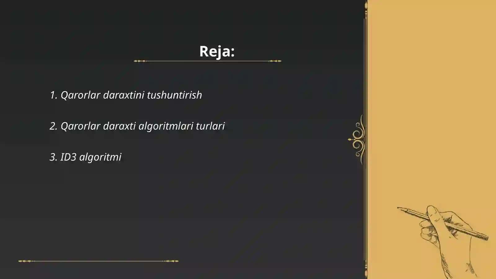 Qarorlar daraxtini qurish algoritmlari 2
