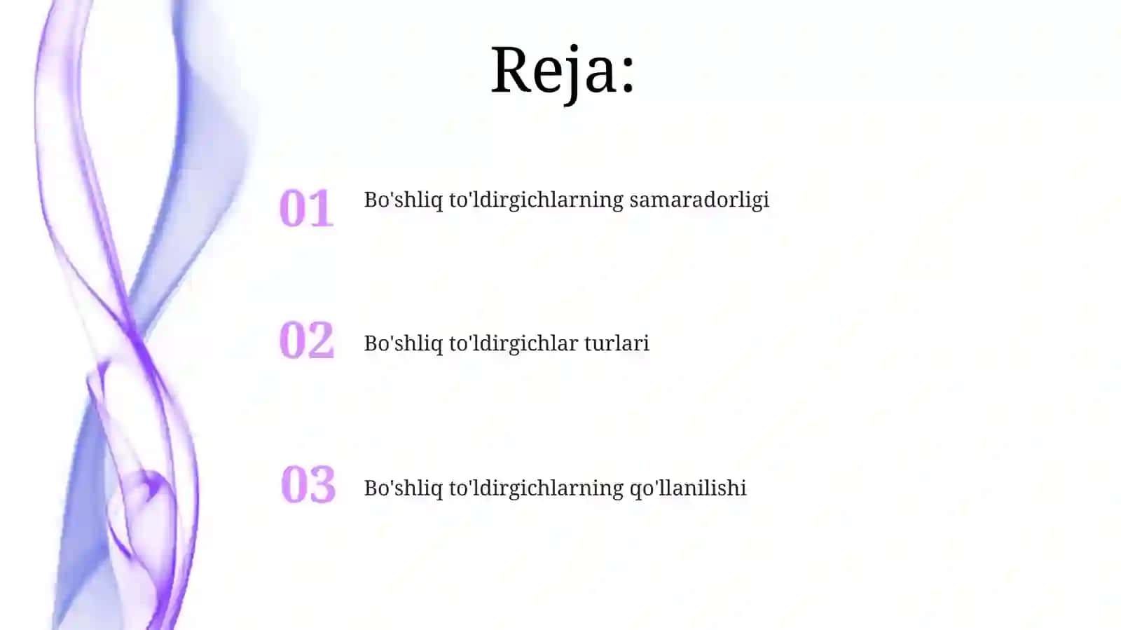Bo'shliq to'ldirgichlarning o'rganishi 2