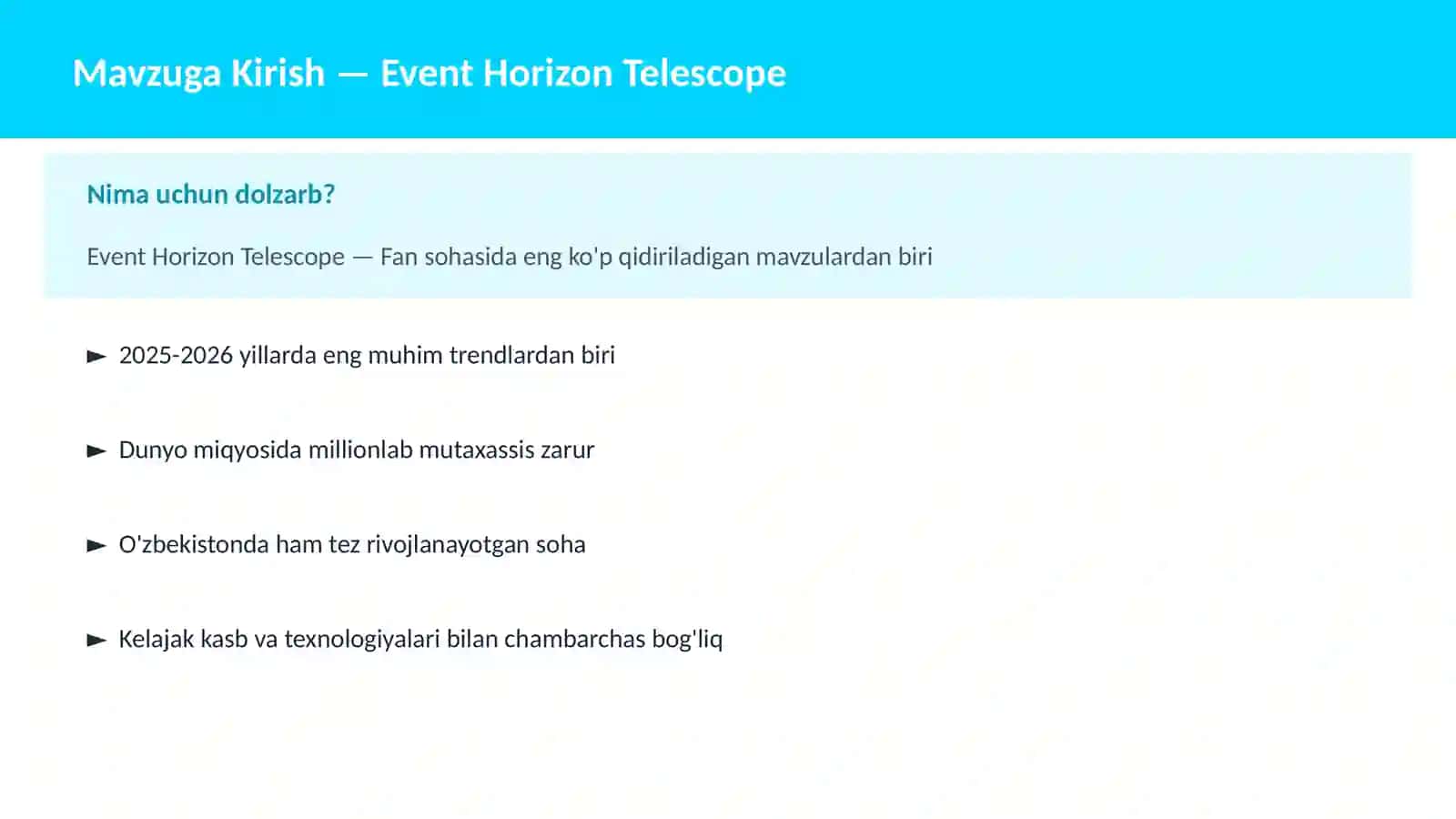 Event Horizon Telescope 2