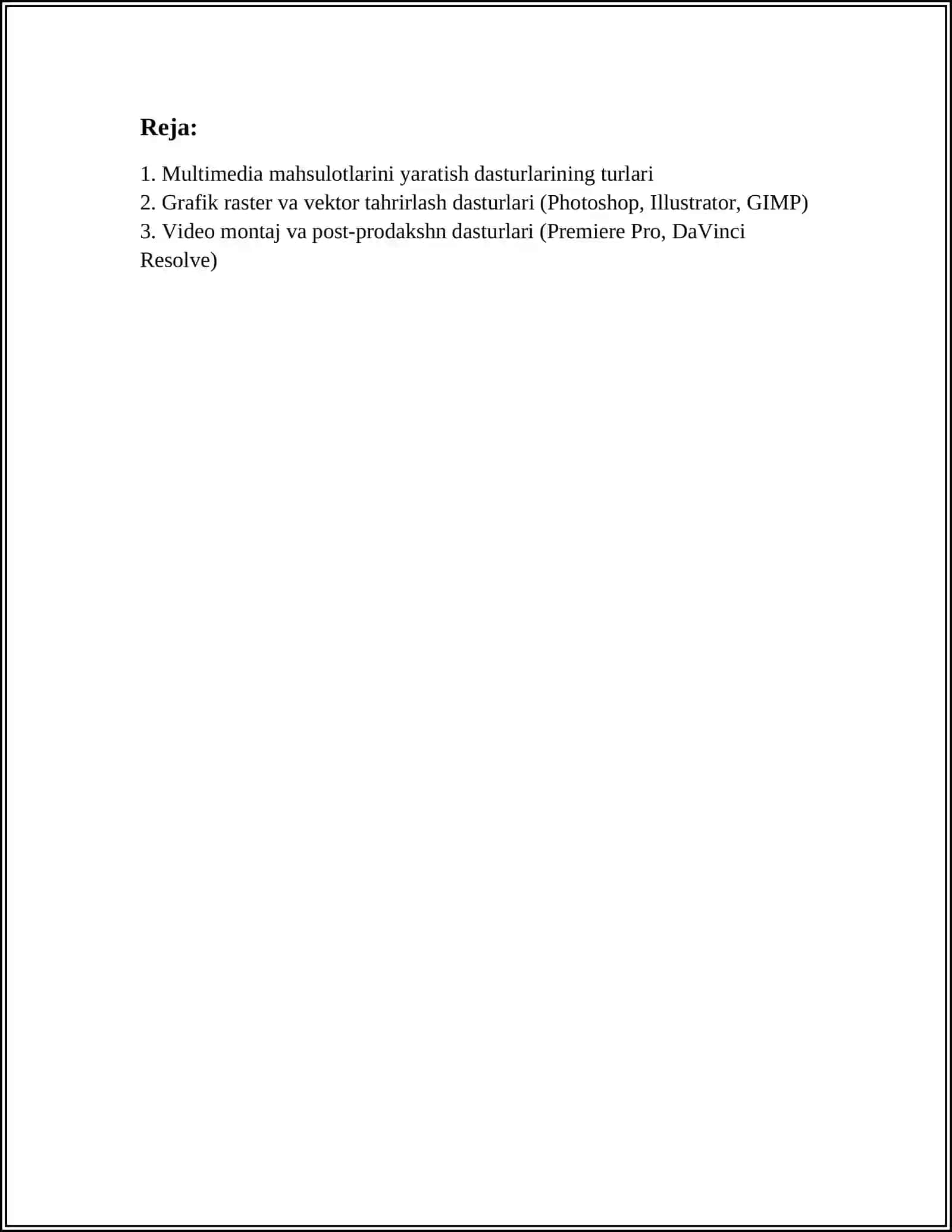 MULTIMEDIA MAXSULOTLARINI YARATISH DASTURLARI 2