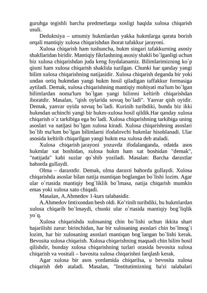 Xulosa chiqarish 2