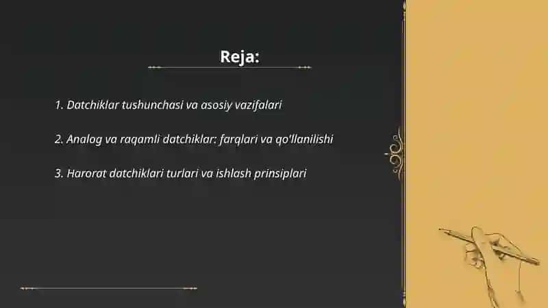 Datchiklar turlari va vazifalari 2