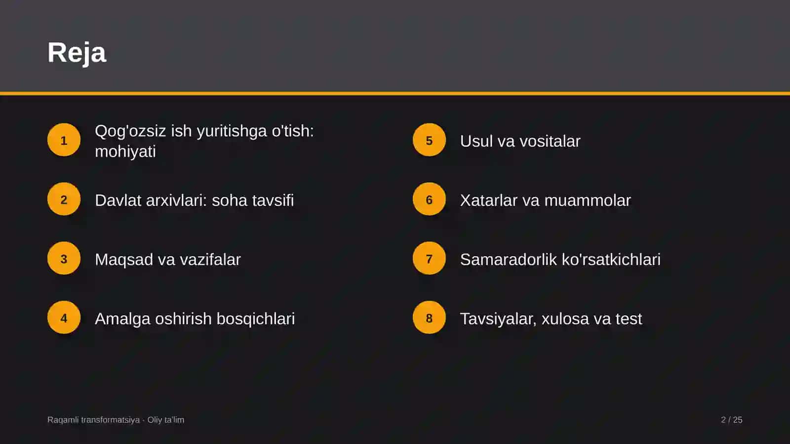 Davlat arxivlarida qog'ozsiz ish yuritishga o'tish 2